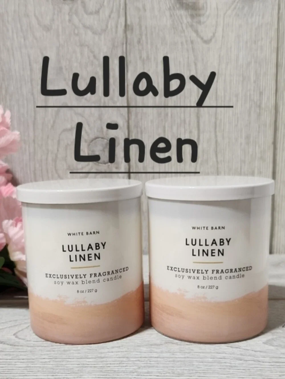 Bath & Body Works Lullaby Linen 8oz Single Wick Candles X2 - Picture 1 of 3